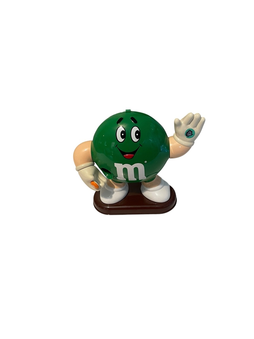 M&M'S Green Mascot Figure with White Shoes and Cream Arms